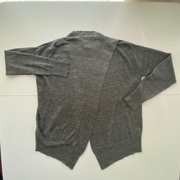 Brochu Walker Linen Open Grey Cardigan with Cross Back Cut Size M - Picture 4 of 16